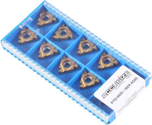 Accusize Industrial Tools 16er Ag60 Carbide Inserts, Tin Coated, 10 Pcs/Box, 2652-0025 in Saudi Arabia