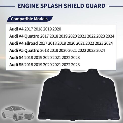 محرك Splash Shield Guard 8W0-863-822-A 8W0-863-822-B متوافق مع Audi A4 A5 S5 S5 RS5 B9 2018-2023 غطاء دعم المبرد الخلفي الخلفي الخلفي LID in Kuwait