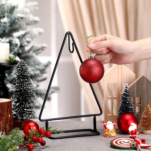 4 Pcs 10 Inch Ornament Display Stand Metal Christmas Tabletop Ornament Christmas Tree Shaped Display Stand Holder Farmhouse Xmas Tree for Balls Decorations Hanging Gift in Saudi Arabia