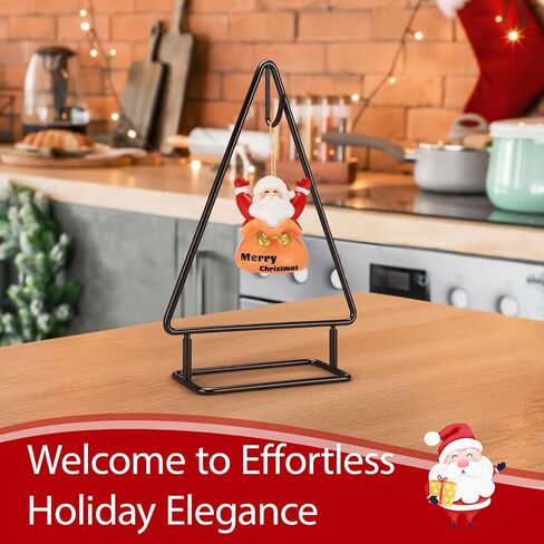 4 Pcs 10 Inch Ornament Display Stand Metal Christmas Tabletop Ornament Christmas Tree Shaped Display Stand Holder Farmhouse Xmas Tree for Balls Decorations Hanging Gift in Saudi Arabia