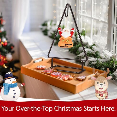 4 Pcs 10 Inch Ornament Display Stand Metal Christmas Tabletop Ornament Christmas Tree Shaped Display Stand Holder Farmhouse Xmas Tree for Balls Decorations Hanging Gift in Saudi Arabia