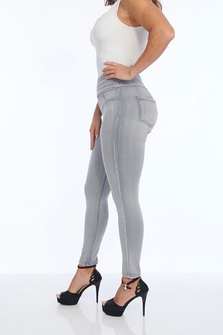 LIOR PARIS Women’s Classic Jane Skinny Jeans Ultra Stretch Denim Pull-On Waistband Super Skinny Fit Functional Back Pockets in Kuwait