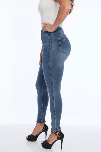 LIOR PARIS Women’s Classic Jane Skinny Jeans Ultra Stretch Denim Pull-On Waistband Super Skinny Fit Functional Back Pockets in Kuwait