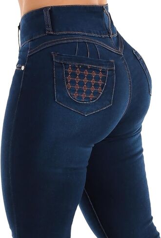 Moda Xpress Women Juniors High Waisted, Mid Rise Butt Lifting Colombian Design Skinny Jeans 10623N in Kuwait