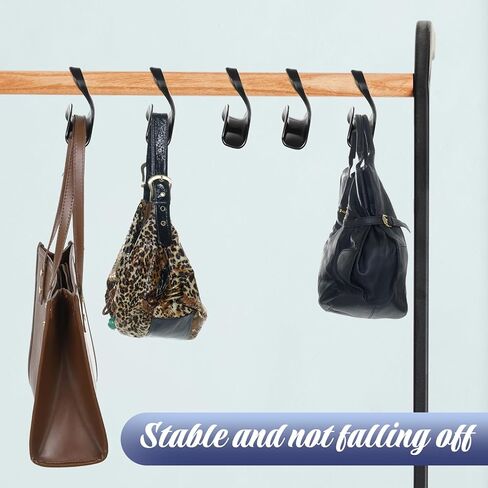 20PCS Purse Bag Hanger for Closet, Black Plastic Backpack Rack Holder Handbag Organizer Hanging Hooks for Home Storage Tote Bag Backpacks Satchels in Kuwait
