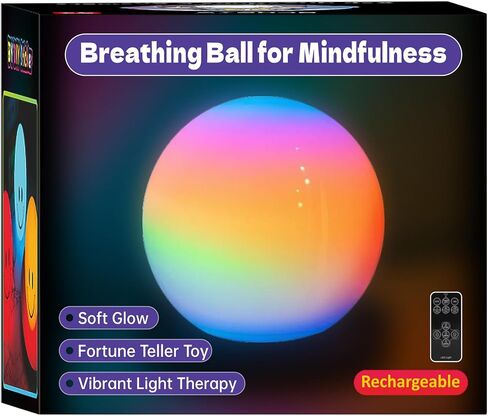 YESIE 'Breathing Ball'| Visual Meditation Tool Accessories for Mindfulness| Sound Guided| Calm Down from Stress & Anxiety Relief | Night Lamp for Adults & Kids| Sleep Aid| Remote Control in Saudi Arabia