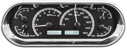Dakota Digital Universal Recessed Oval VHX Analog Gauges Black / White VHX-1018-K-W in Saudi Arabia