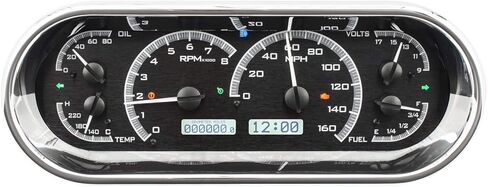 Dakota Digital Universal Recessed Oval VHX Analog Gauges Black / White VHX-1018-K-W in Saudi Arabia