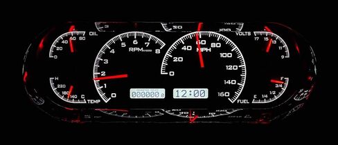 Dakota Digital Universal Recessed Oval VHX Analog Gauges Black / White VHX-1018-K-W in Saudi Arabia