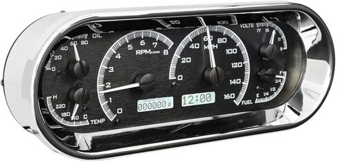 Dakota Digital Universal Recessed Oval VHX Analog Gauges Black / White VHX-1018-K-W in Saudi Arabia