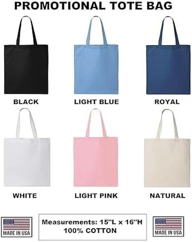 Pack of 10 | 50 | 100 | 250 Promotional Tote Bags with Custom Logo,Custom Tote Bag in Bulk, Text or Image, Bulk Custom Logo Tote Bag, Custom Bags for Business in Saudi Arabia