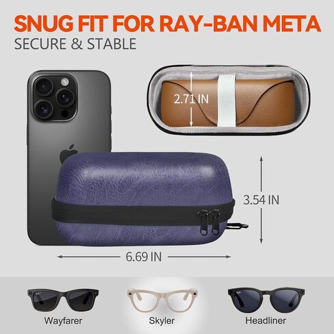 حالة حمل شاقة لصندوق شحن Ray-Ban Meta ، حالة منظم ، تخزين منفصل للنظارات والملحقات in Kuwait