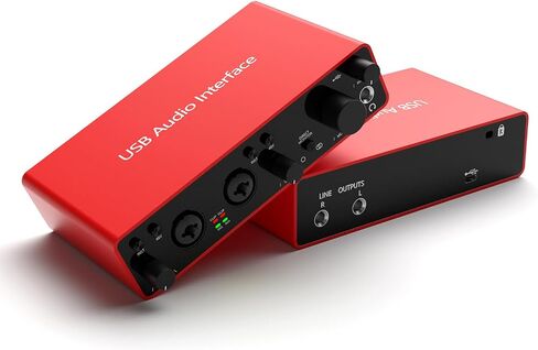 YDMADE USB audio interface for recording podcasts and streaming media, professional recording plug-and-play, XLR power, red audio interface, noiseless in Saudi Arabia