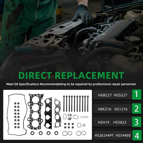 مجموعة حشية الرأس مع الترباس الرأس ، تناسب Honda CR-V 2.4L L4 16V DOHC 2354CC 2002 2003 2004 2005 2006 ، HGB227 HGS227 HS26244PT in Saudi Arabia