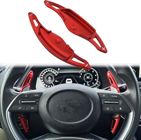 Aluminum Alloy Steering Wheel Shift Paddle Extension Sticker Auto Parts for Hyundai Sonata Hybrid(2020-2023), Tucson/Santa Cruz(2022-2024), Palisade(2023-2025) (red) in Saudi Arabia