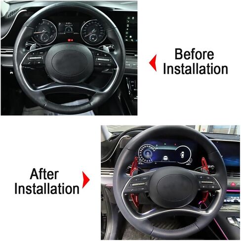 Aluminum Alloy Steering Wheel Shift Paddle Extension Sticker Auto Parts for Hyundai Sonata Hybrid(2020-2023), Tucson/Santa Cruz(2022-2024), Palisade(2023-2025) (red) in Saudi Arabia
