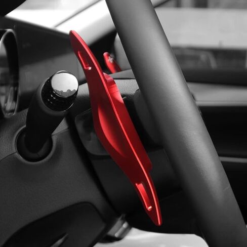 Aluminum Alloy Steering Wheel Shift Paddle Extension Sticker Auto Parts for Hyundai Sonata Hybrid(2020-2023), Tucson/Santa Cruz(2022-2024), Palisade(2023-2025) (red) in Saudi Arabia