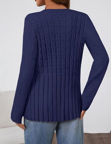 MEROKEETY Women's Cable Knit Peplum Cardigan Sweaters 2025 Trendy Fall Open Front Button Down Soft Knitted Coat in Saudi Arabia