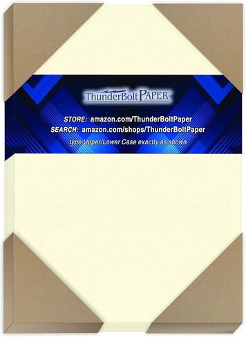 50 Natural Linen 80# Cover Paper Sheets - 11" X 17" (11X17 Inches) Tabloid|Ledger|Booklet Size - Card Weight - Fine Linen Textured Finish - Quality Cardstock in Kuwait