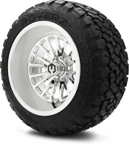 MODZ® 14x10" Assassin Black with Ball Mill Golf Cart Wheels and MODZ® Roverz (23x10.50-R14) Golf Cart Radial Tires Combo - Set of 4 in Saudi Arabia