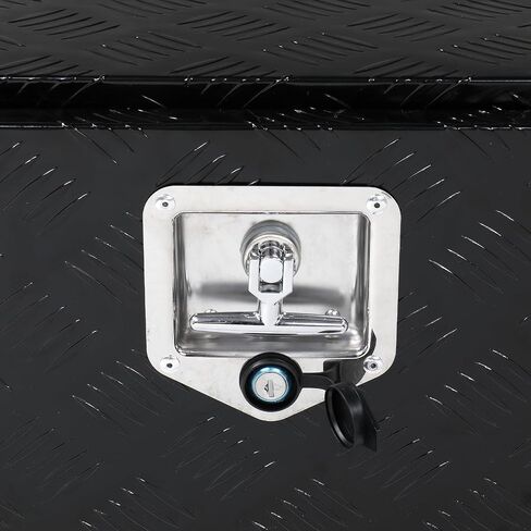 Motorhot 42 بوصة صندوق أدوات سرير الشاحنة من الألومنيوم ، صناديق أدوات مقطورة شديدة العمل ، صندوق أدوات RV ، صندوق أدوات الشاحنة السفلي مع القفل والمفاتيح ، الأسود ، 42 "L x 17" W × 18 "H in Kuwait
