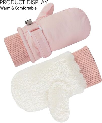 Winter Ski-Gloves for Kids - Boys-Girls-Warm-Plus-Velvet-Thickened Mittens Children-Cold-Weather Glove 2-4 Y in Saudi Arabia