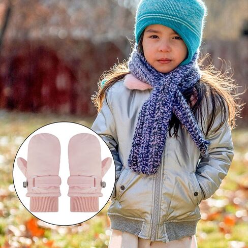 Winter Ski-Gloves for Kids - Boys-Girls-Warm-Plus-Velvet-Thickened Mittens Children-Cold-Weather Glove 2-4 Y in Saudi Arabia