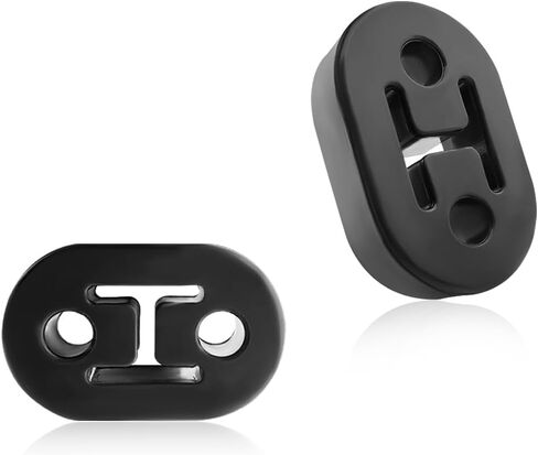 2 PCS Car Rubber Exhaust Hanger, Heavy Duty Muffler Exhaust Insulator Bushing Mount, Adjustable High Density Shockproof Muffler Hanger with 2 Holes for Most Vehicles in Saudi Arabia