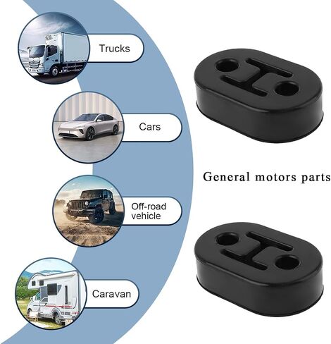 2 PCS Car Rubber Exhaust Hanger, Heavy Duty Muffler Exhaust Insulator Bushing Mount, Adjustable High Density Shockproof Muffler Hanger with 2 Holes for Most Vehicles in Saudi Arabia
