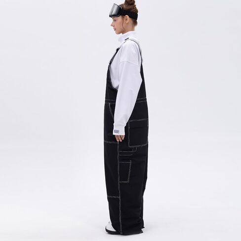 SNOWVERB Womens Mens Super Baggy 15K Waterproof Snow Ski Pants with Adjustable Suspenders Snowboard Streetwear Bibs in Kuwait