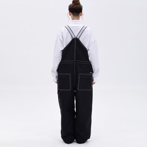 SNOWVERB Womens Mens Super Baggy 15K Waterproof Snow Ski Pants with Adjustable Suspenders Snowboard Streetwear Bibs in Kuwait