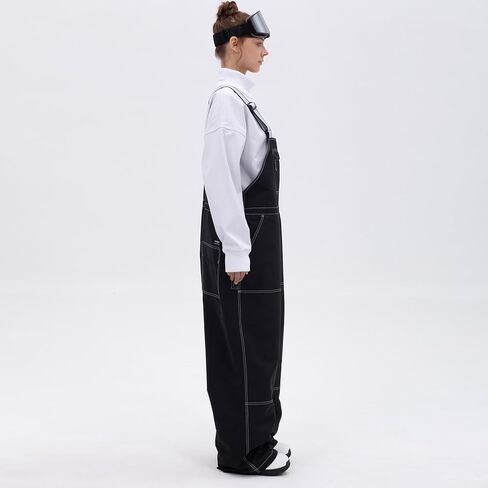 SNOWVERB Womens Mens Super Baggy 15K Waterproof Snow Ski Pants with Adjustable Suspenders Snowboard Streetwear Bibs in Kuwait