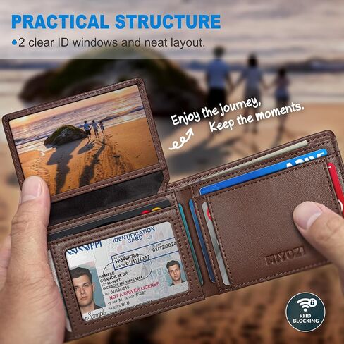 محفظة Airtag للرجال ، مع Pocket 2 Id Window 13 بطاقة ، حامل بطاقة الجيب الأمامي من الجلد النحيف RFID مع صندوق الهدايا in Kuwait