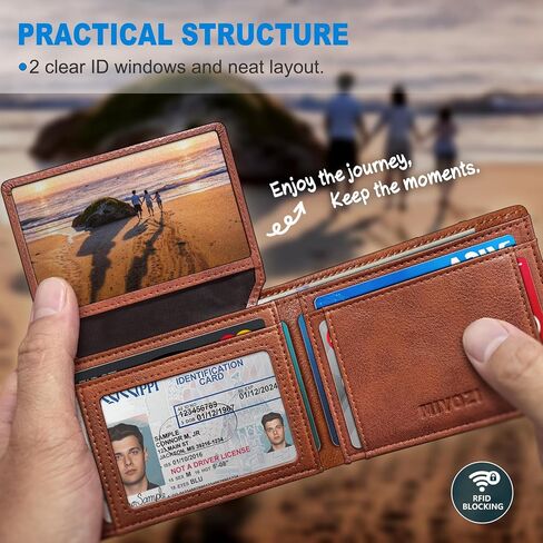 محفظة Airtag للرجال ، مع Pocket 2 Id Window 13 بطاقة ، حامل بطاقة الجيب الأمامي من الجلد النحيف RFID مع صندوق الهدايا in Kuwait