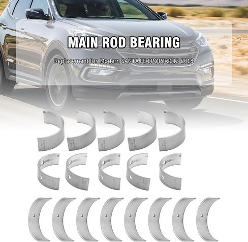 18 PCS Engine Connecting Rod Bearing Replacement for Kia KIA Optima 2011-2016 Sante Fe Sport 2013-2018 Hyundai Sonata 2.4L DOHC 16v 2012-2016, Replace 230602G400 23060-2G400 in Saudi Arabia