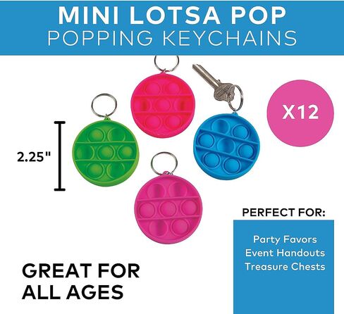 Fun Express Mini Round Lotsa Popps Popping Toy Ceychains - 12 قطعة in Saudi Arabia