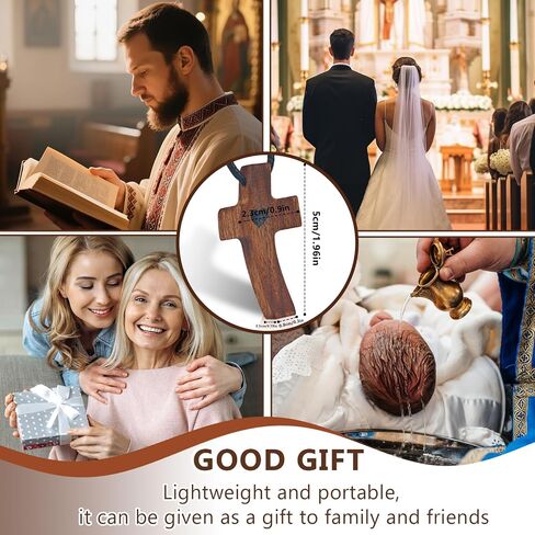 Black Walnut Cross My Heart, Handheld Wooden Cross Cross Key Chain Gifts for Children Adults Praying, Clutching, Clinging.(1 Necklace+1 Keychain) in Saudi Arabia