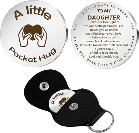 Pocket Hug Token Keychain Gift Long Distance Keepsake Inspirational Gift for Son Daughter Grandson Granddaughter in Saudi Arabia