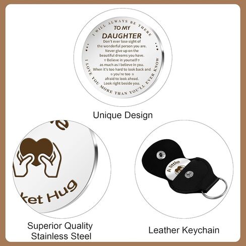 Pocket Hug Token Keychain Gift Long Distance Keepsake Inspirational Gift for Son Daughter Grandson Granddaughter in Saudi Arabia