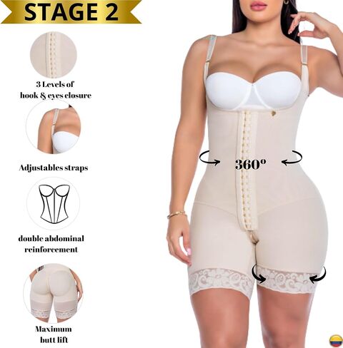 Fajas Colombianas Stage 2 Post Surgery – Shapewear BBL Recovery, Tummy Tuck Compression & Butt Lifter Body Shaper in Saudi Arabia