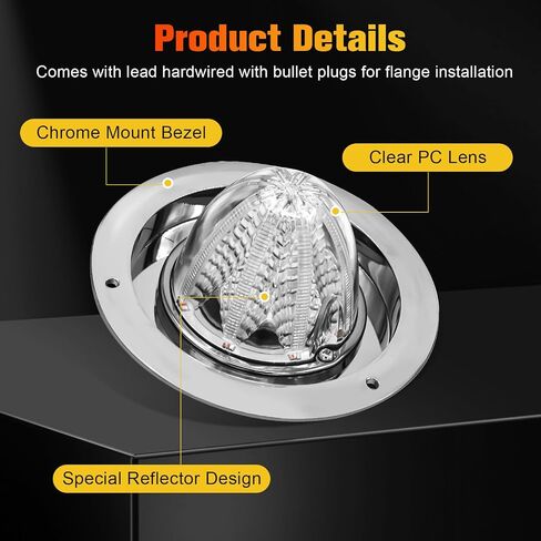 Dreamdragon 2PCS 16 LED LED LENS LENS CLEAR ALBER LED MARKER TRAND TRAND FAXILIARY LIGHTS مع إطار من الفولاذ المقاوم للصدأ وقاعدة ، 12V-24V شفة ملائمة لمقطورات الشاحنات شبه الشاحنة RVS in Saudi Arabia