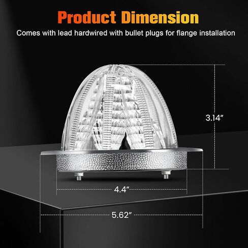 Dreamdragon 2PCS 16 LED LED LENS LENS CLEAR ALBER LED MARKER TRAND TRAND FAXILIARY LIGHTS مع إطار من الفولاذ المقاوم للصدأ وقاعدة ، 12V-24V شفة ملائمة لمقطورات الشاحنات شبه الشاحنة RVS in Saudi Arabia