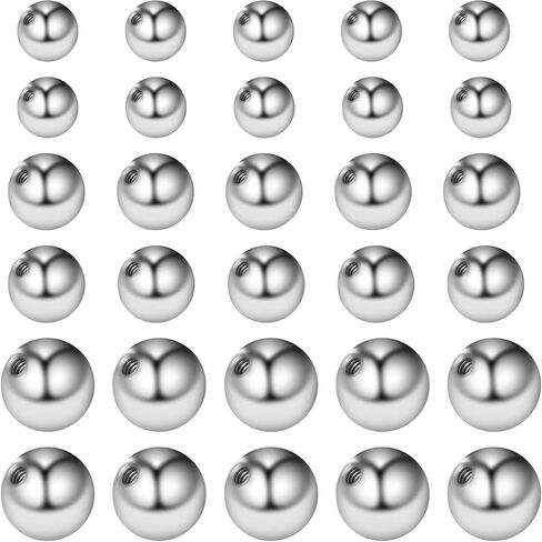 30pcs 14g كرات استبدال للمجوهرات الثقب ، كرات الفولاذ الجراحية الخارجي خارجيا الحديد الصناعي 316L لسان اللسان البطن الزر حاجب حلقات ثقب الأجزاء 5mm-8mm in Saudi Arabia