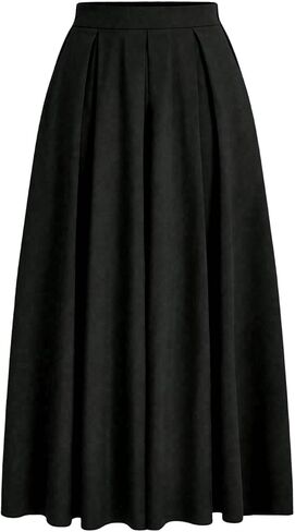 Gorglitter Woment's Flowy Maxi Maxire Pleate High Weist A LINE LOND TRITTS WORTS BONSION TRENDY TRENDY 2025 in Saudi Arabia