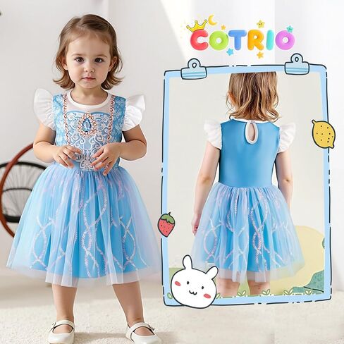 COTRIO Infant Baby Girls Princess Dress Halloween Costumes Toddler Tulle Tutu Fancy Party Dress Birthday Outfit with Headband in Kuwait