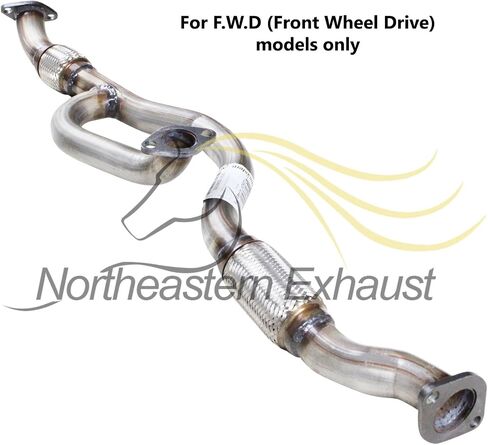العادم الشمالي الشرقي | أنبوب مرن من الفولاذ المقاوم للصدأ متوافق مع Hyundai Tucson 2005-2008 | Kia Sportage 2005-2010 2.7L | FWD | وشملت حشيات حرة | جزء استبدال السيارات in Saudi Arabia