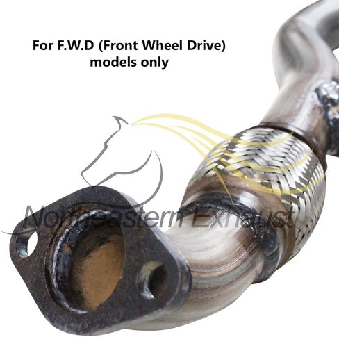 العادم الشمالي الشرقي | أنبوب مرن من الفولاذ المقاوم للصدأ متوافق مع Hyundai Tucson 2005-2008 | Kia Sportage 2005-2010 2.7L | FWD | وشملت حشيات حرة | جزء استبدال السيارات in Saudi Arabia