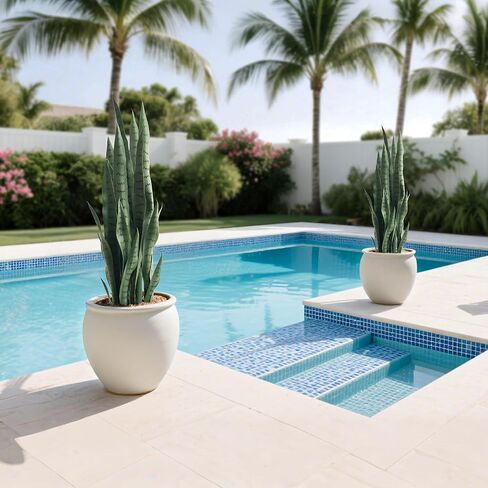 مصنع الأفعى المزيف 3 أقدام طوله Sansevieria مع 24 أوراق واقعية مقاومة للأشعة فوق البنفسجية 2 حزمة الأم وهمية في نباتات لسان القانون لغرفة نوم المنزل الداخلي في الهواء الطلق أو زخرفة الفناء ، الأصفر in Kuwait