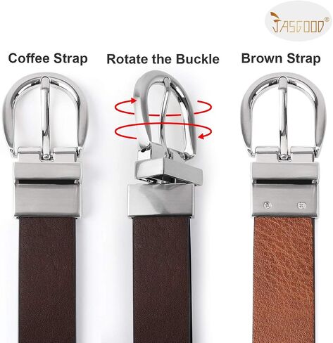 حزام Jasgood Kids Leather قابلة للانعكاس ، بالإضافة إلى الحزام غير الرسمي للأولاد للزي المدرسي الجينز مع مشبك دوار in Saudi Arabia