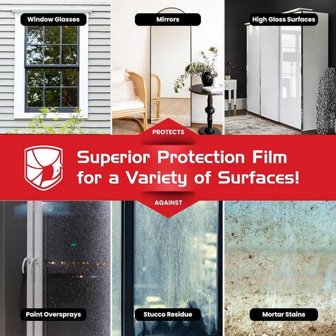 ArmorDillo Blue Window Protection Film -1 Roll - 24" x 200' Surface Protection Film | Temporary Self-Adhesive Glass Covering, Window Masking Film, 45-Day UV Resistant Construction Wrap in Saudi Arabia